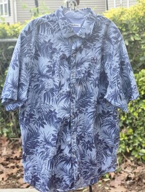 Tommy Bahama Notre Dame Tropical Horizons Short Sleeve Button Down Shirt Men XL